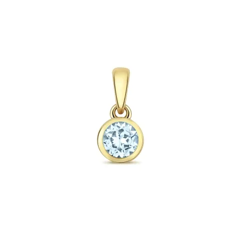 9ct Aquamarine Pendant Gold March Birthstone Pendant 0.22ct